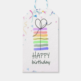 Födelsedagskaka med Märkrn Confetti Gift Presentetikett