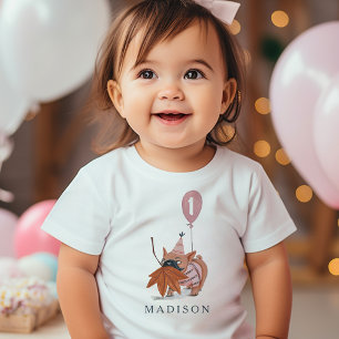 Födelsedagskalas söt liten hund Mops Anpassad ålde T Shirt