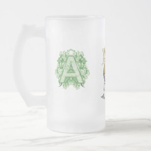 Födelsedagskapital Monogram - brev A Frostat Ölglas