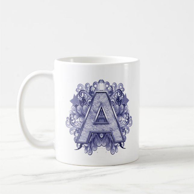 Födelsedagskapital Monogram - brev A Kaffemugg (Vänster)