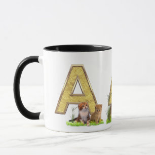Födelsedagskapital Monogram - brev A Mugg