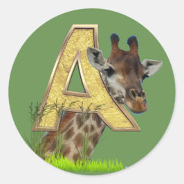 Födelsedagskapital Monogram - brev A Runt Klistermärke