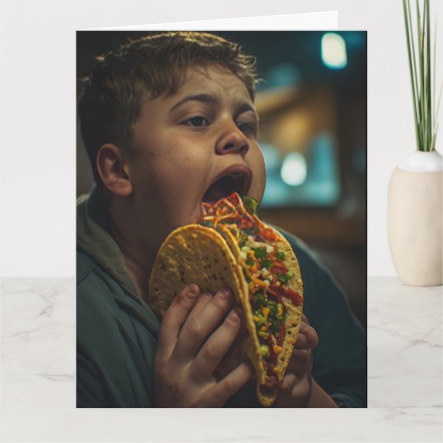 FÖDELSEDAGSKÄRLEK DU FETT KID TACO GRATTULATIONSKO KORT (Framsida)