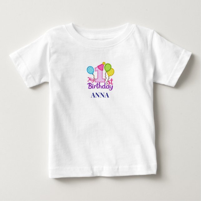 Födelsedagskjorta 1-årsdag t shirt (Framsida)