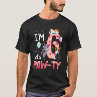 Födelsedagskjorta för flicka katt kattunge 6 år ga t shirt