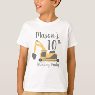 Födelsedagskläder för pojkar med byggtema t shirt