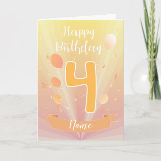 Födelsedagskort 4 år kort