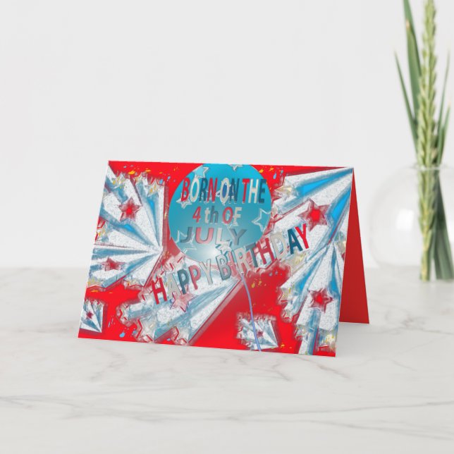 Födelsedagskort 4 juli kort (Framsida)