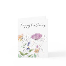 Födelsedagskort | Akvarellblommor