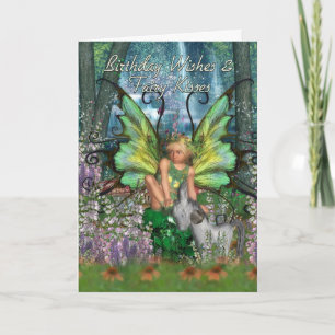 Födelsedagskort - Angelica Fantasy Woodland Fairy Kort