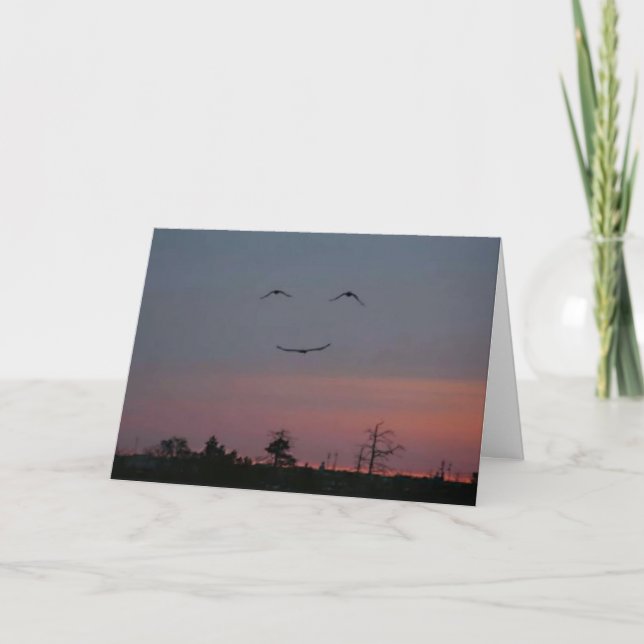 Födelsedagskort - Ansikte i Himmel Kort (Framsida)