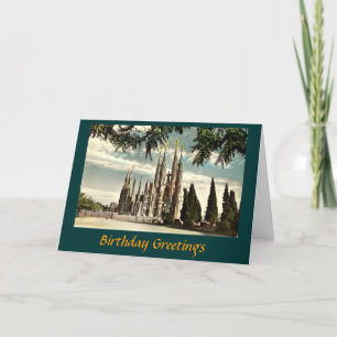 Födelsedagskort, Barcelona, Sagrada Familia Kort