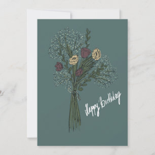 Födelsedagskort "Blommor" Inbjudningar