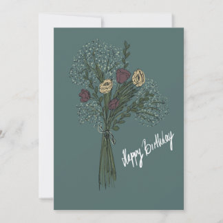 Födelsedagskort "Blommor" Inbjudningar