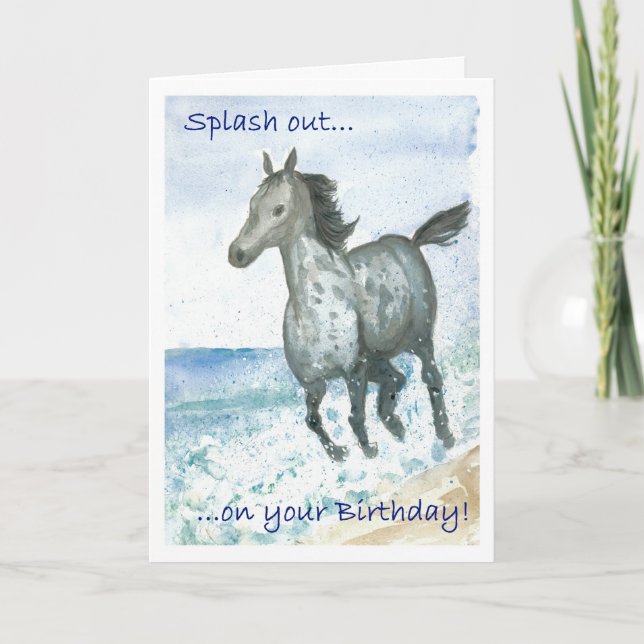 Födelsedagskort - Connemara Pony på Beach Kort (Framsida)