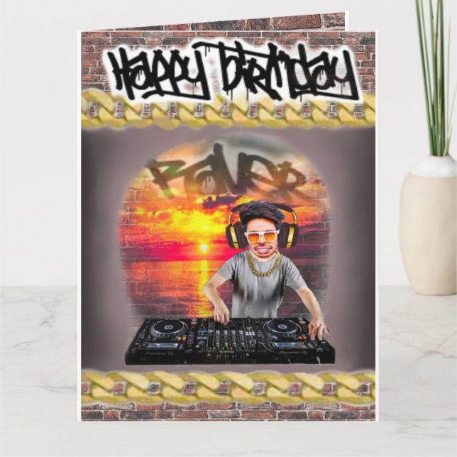 Födelsedagskort DJ Kort (Framsida)