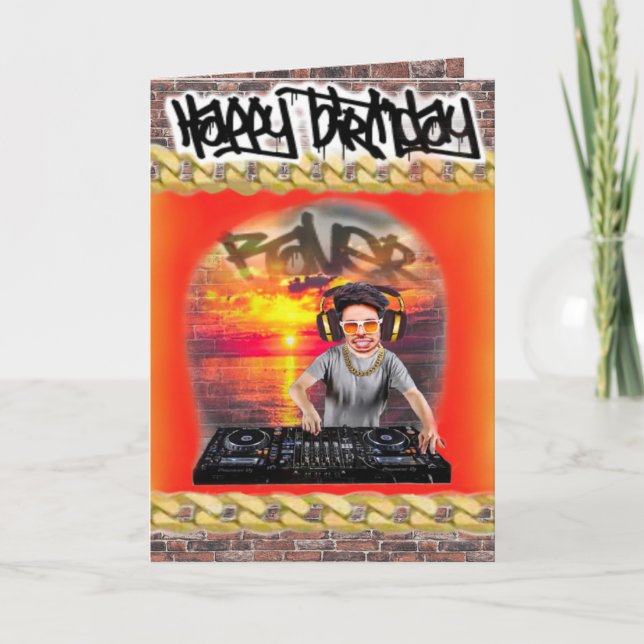 Födelsedagskort DJ Kort (Framsida)