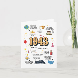 Födelsedagskort för 1943 till mamma eller pappa kort