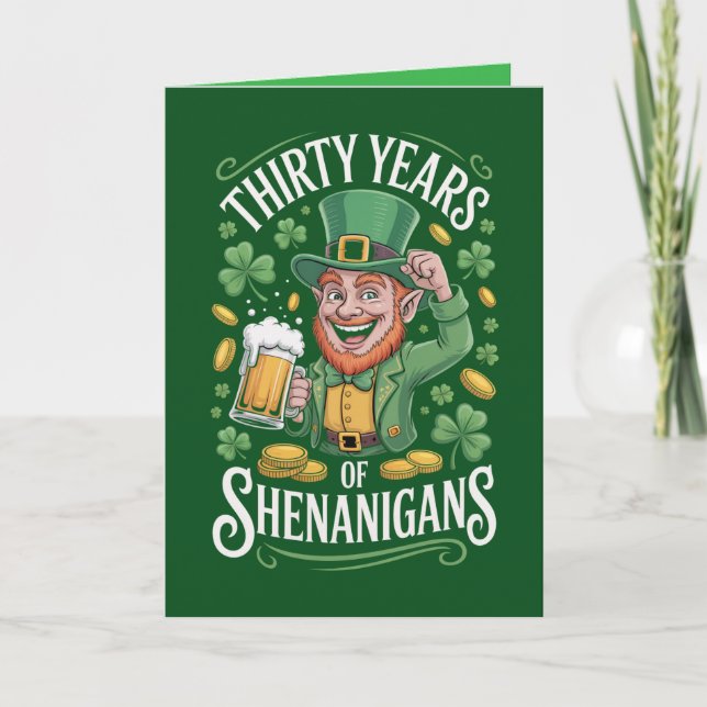 Födelsedagskort för 30-årsdagen på St. Patrick's D Helgkort (Framsida)