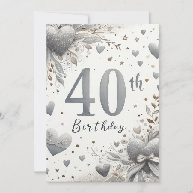 Födelsedagskort för 40-årsdag inbjudningar (Framsida)