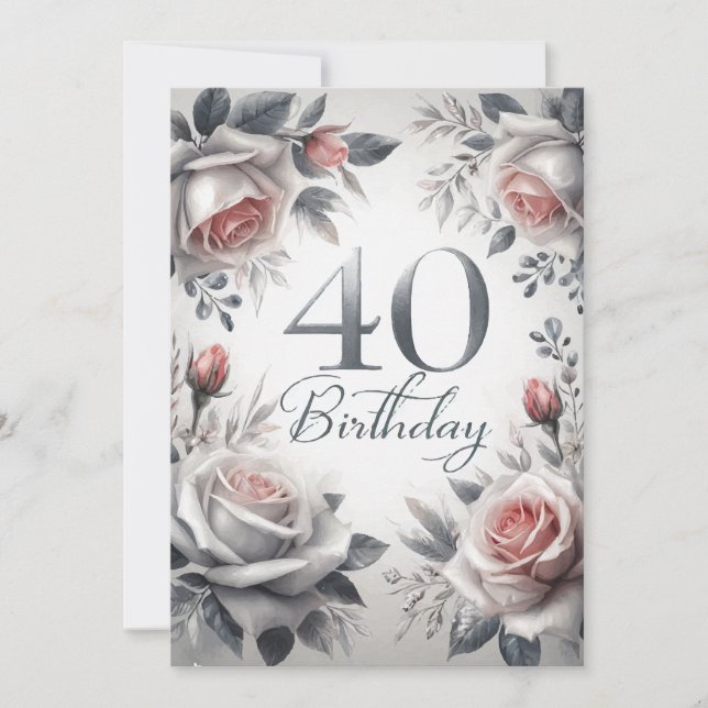 Födelsedagskort för 40-årsdag inbjudningar (Framsida)