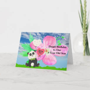 Födelsedagskort för 4 års gammal son med Panda Kort