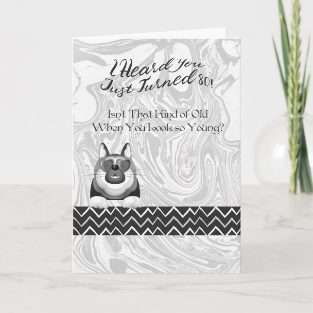 Födelsedagskort för 80 år gammal man eller kvinna kort (Framsida)