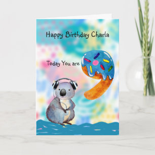 Födelsedagskort för 9 års gammal flicka kort