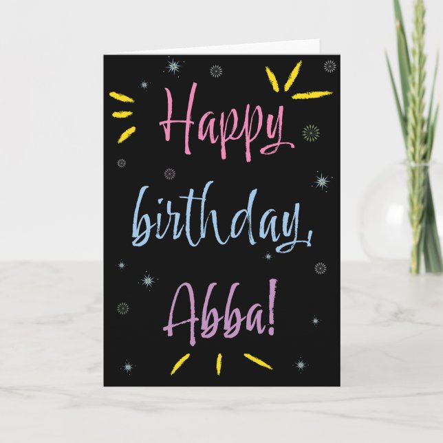 Födelsedagskort för Abba Kort (Framsida)