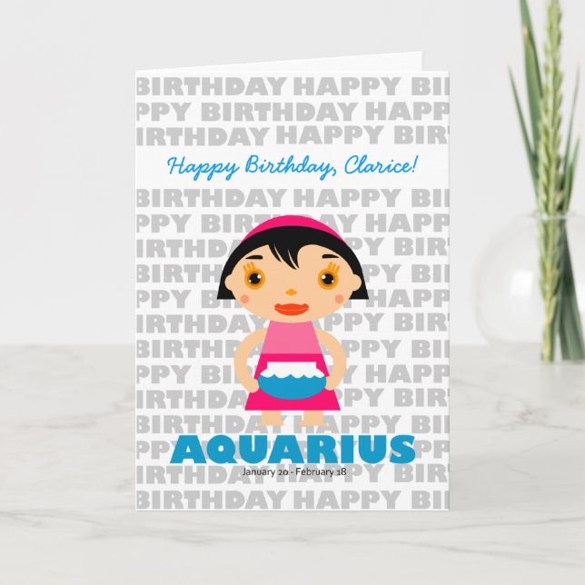 Födelsedagskort för Aquarius Zodiac Kort (Framsida)