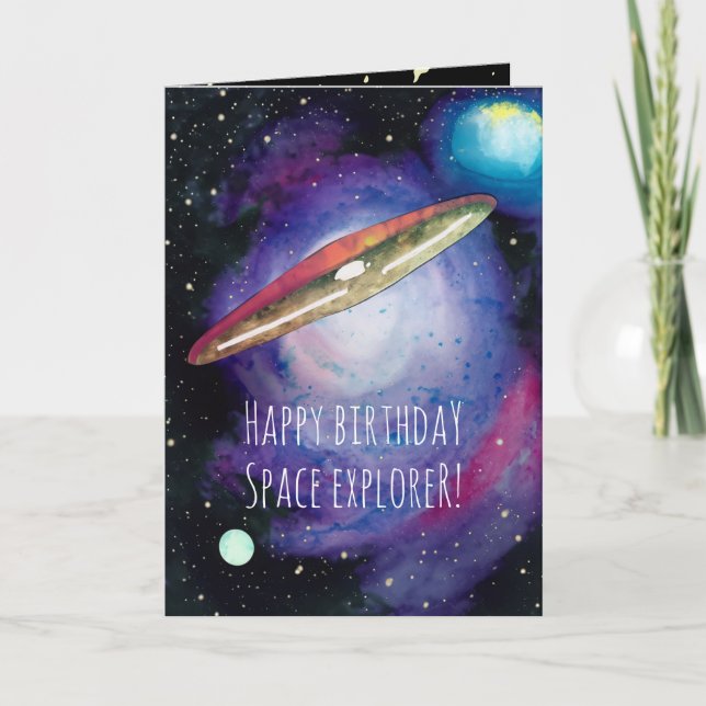 Födelsedagskort för barn som Kärlek rymden Kort (Framsida)