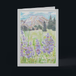 Födelsedagskort för bergscen i personlig tack kort<br><div class="desc">Vackert handmålat tack. Anpassa det främre meddelandet och det inre meddelandet. Vackra handmålade bergsscenen.</div>