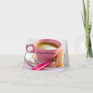 Födelsedagskort för biscotti och kaffe kort