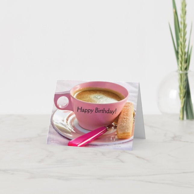 Födelsedagskort för biscotti och kaffe kort (Framsida)