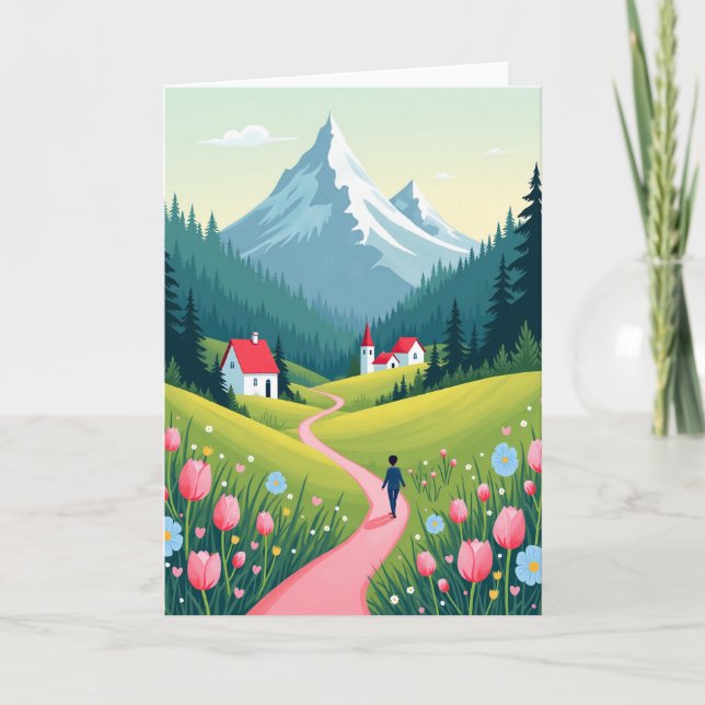 Födelsedagskort för blomsterresa kort (Framsida)