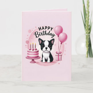 Födelsedagskort för Boston Terrier Helgkort