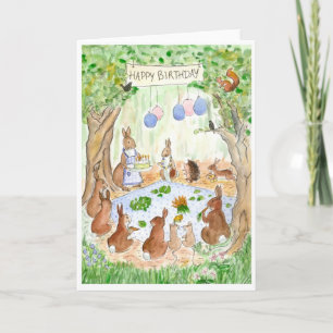Födelsedagskort för Bunny Rabbits Kort