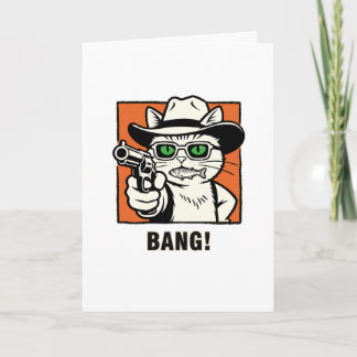 Födelsedagskort för Cowboy Cat - 'BANG' Vilda väst Kort