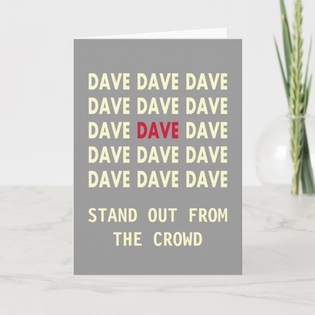 Födelsedagskort för DAVE Kort (Framsida)