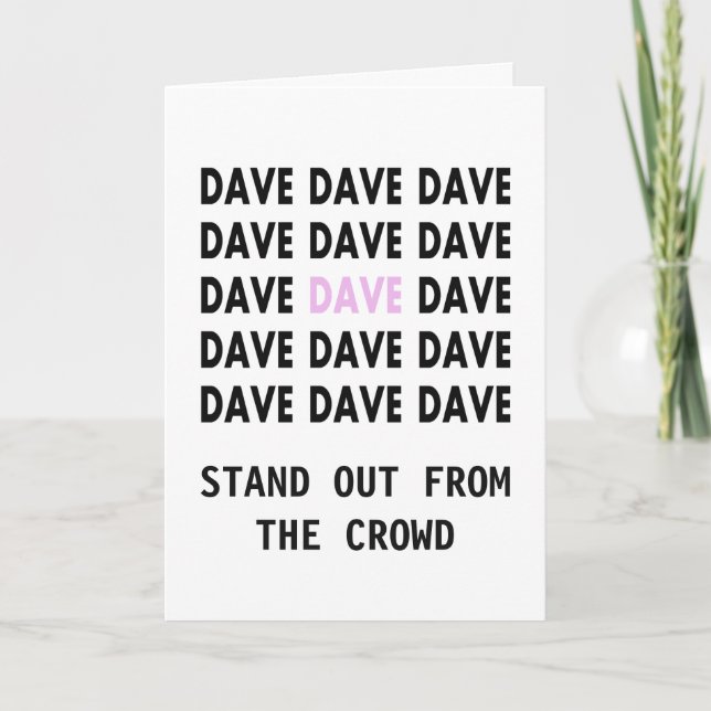 Födelsedagskort för DAVE-mall Kort (Framsida)