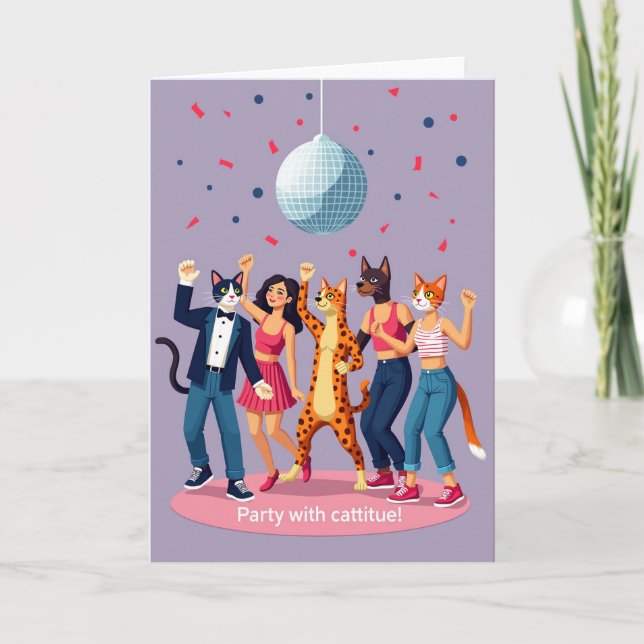 Födelsedagskort för discofest kort (Framsida)