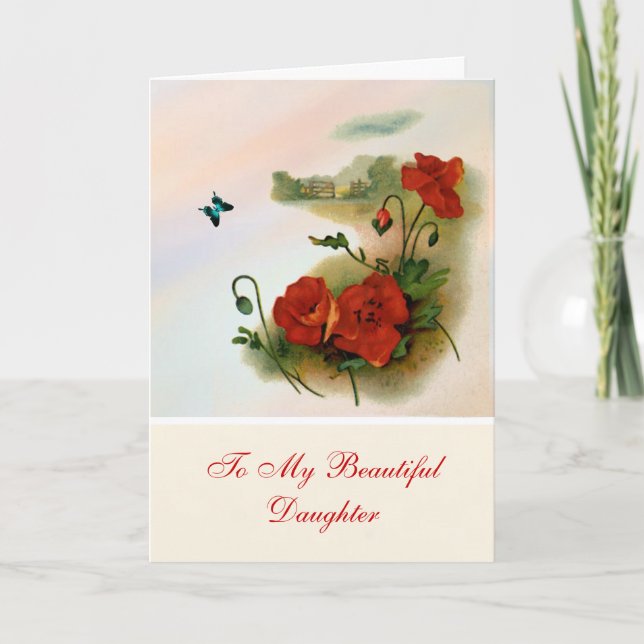 Födelsedagskort för dotter kort (Framsida)