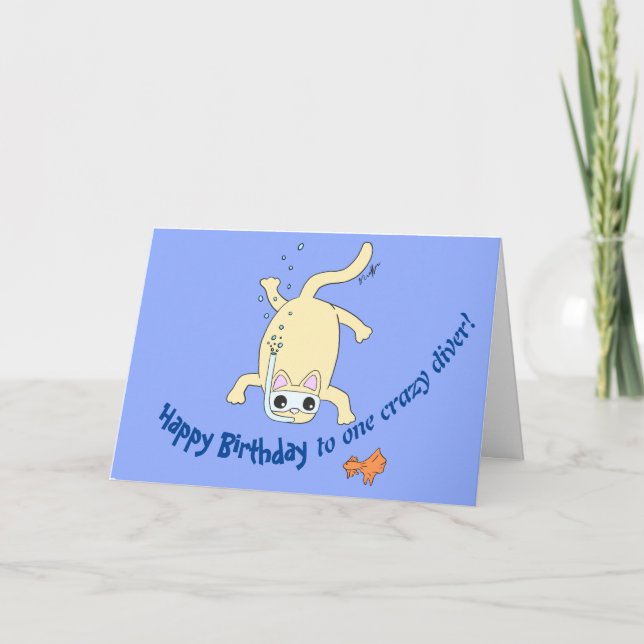 Födelsedagskort för dykdykare tack kort (Framsida)