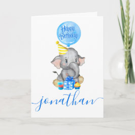 födelsedagskort för elefant kort