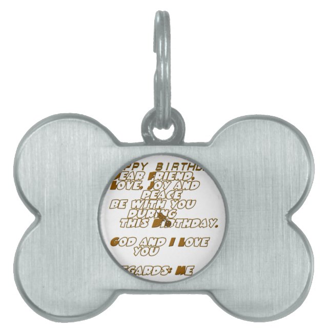 Födelsedagskort för en kristen vän ID-bricka husdjur (Framsidan)