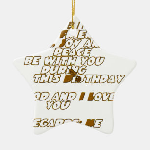 Födelsedagskort för en kristen vän julgransprydnad keramik