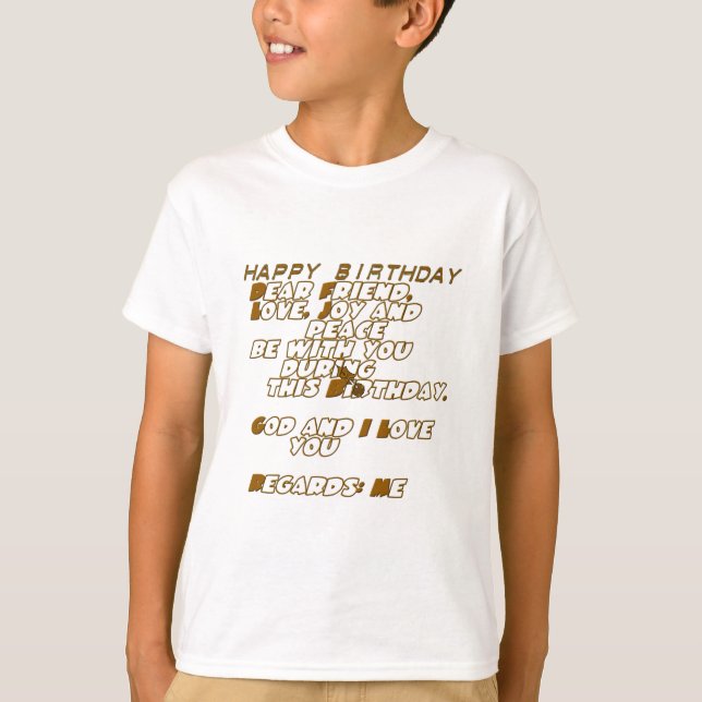 Födelsedagskort för en kristen vän t-shirt (Framsida)