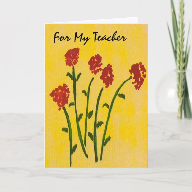 Födelsedagskort för en lärare kort (Framsida)