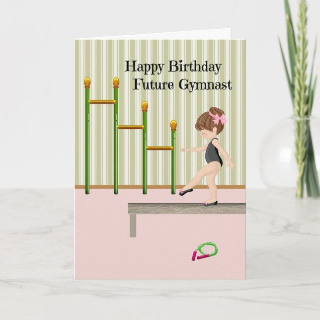 Födelsedagskort för framtida gymnast kort (Framsida)