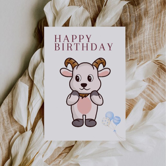 Födelsedagskort för get med humor inbjudningar (Goat, Funny Birthday Card)
